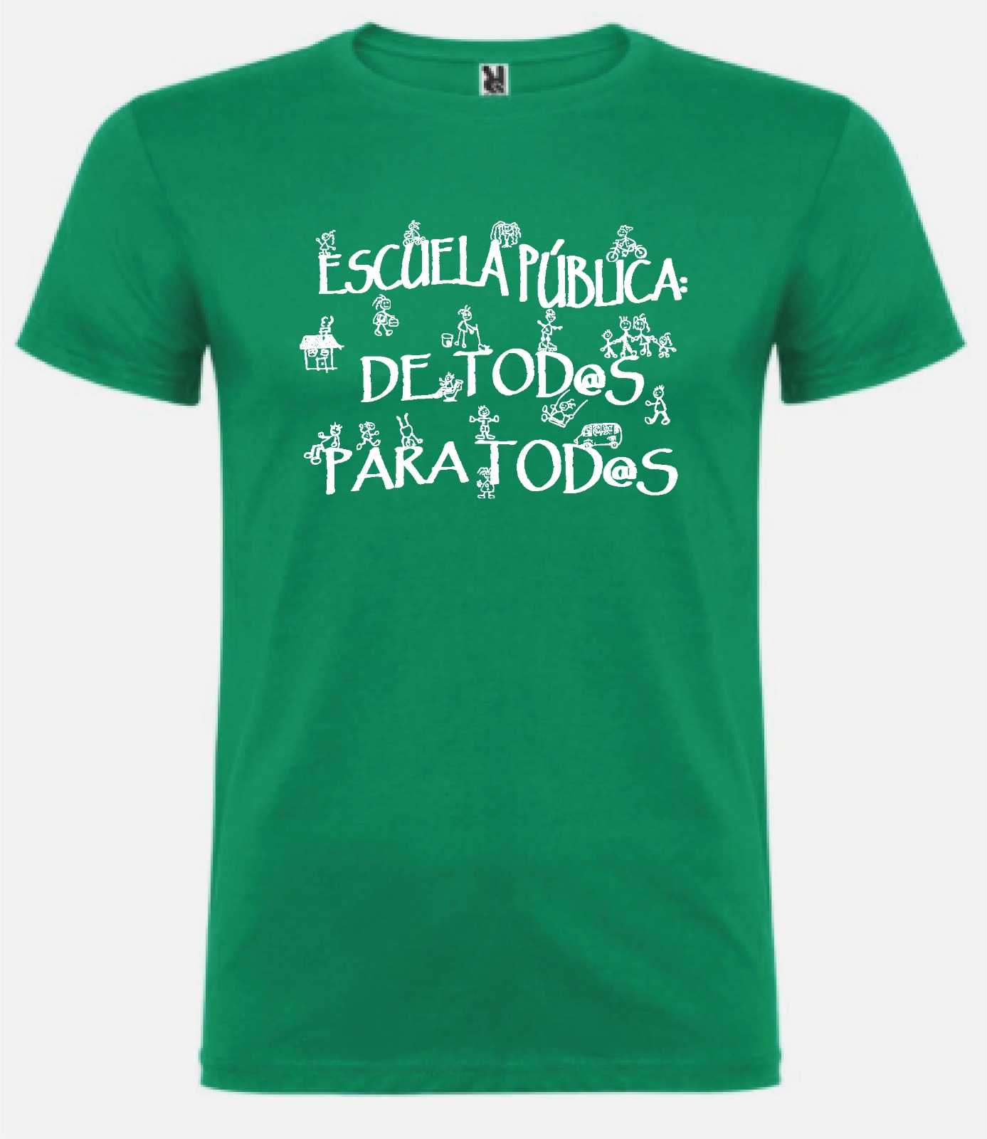 Camiseta Beagle verde botella con diseño Escuela Pública